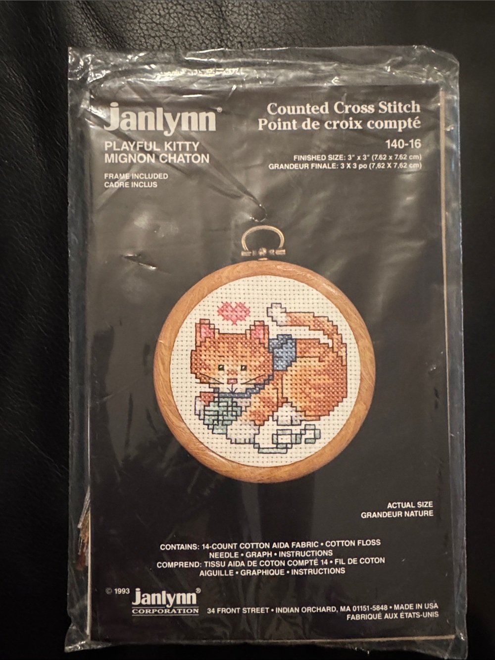 Janlynn Playful Kitty Counted Cross Stitch Kit - Orange